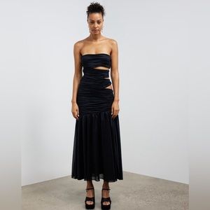 Rotate Birger Christensen Glitter Jersey Cut-Out Dress